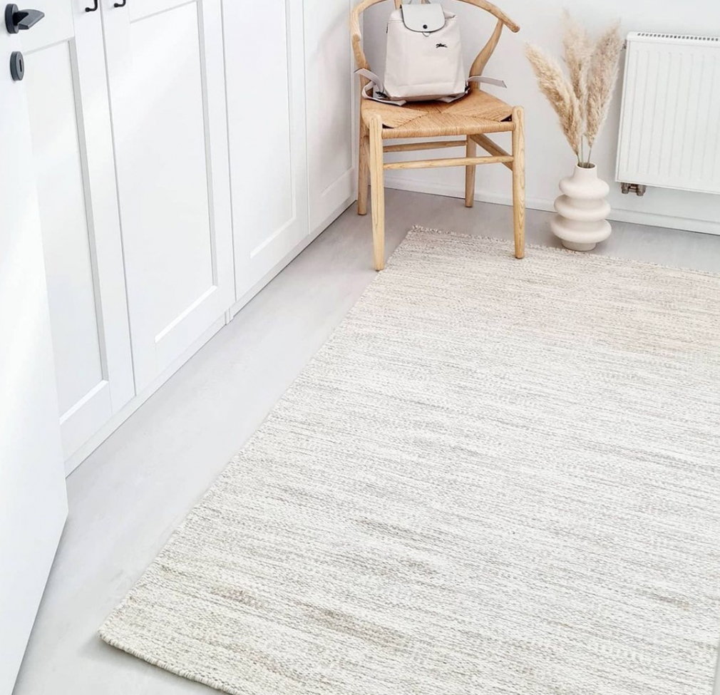 Tapis en laine 'Dhurry' 200x200cm - Nature