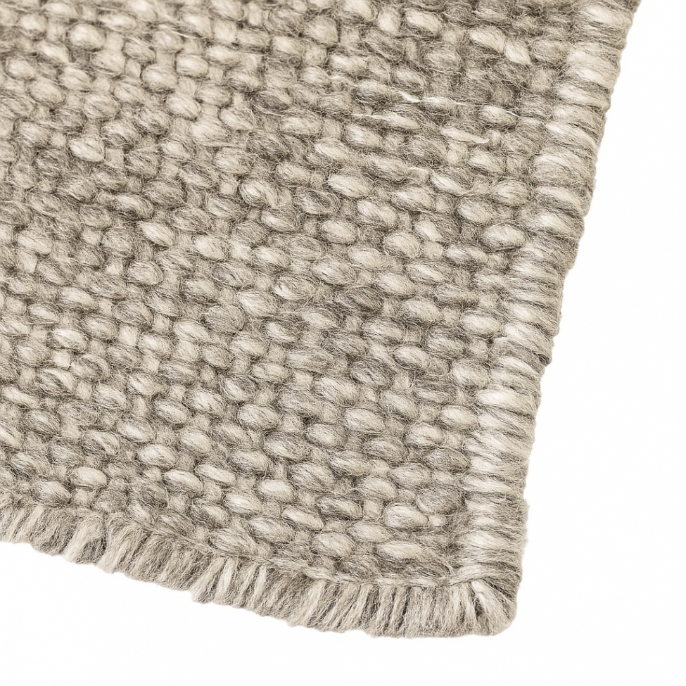 Tapis en laine 'Dhurry' 70x200cm - Gris