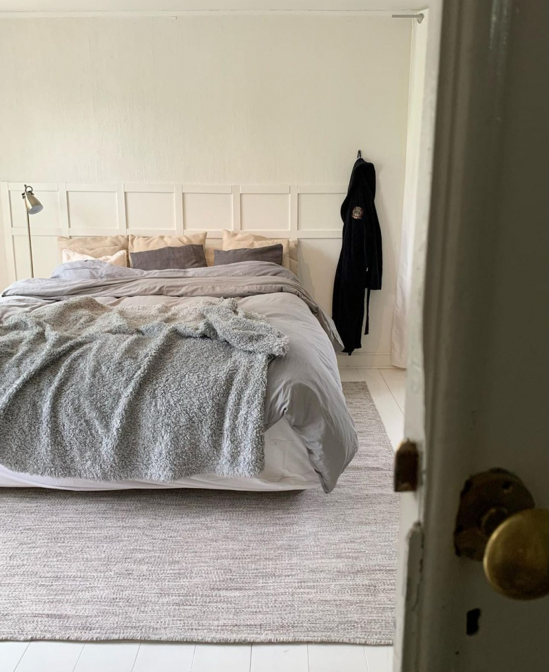 Tapis en laine 'Dhurry' 240x240cm - Gris