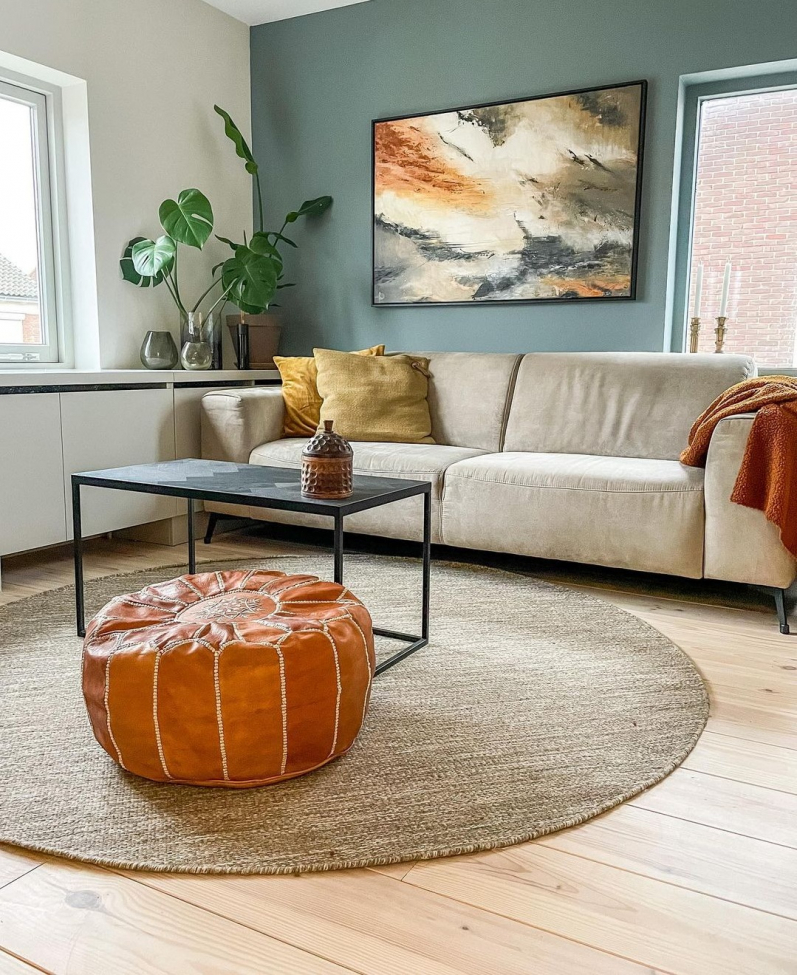 Tapis rond 'Dhurry' 300cm - Beige