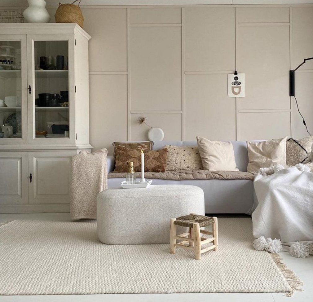 Tapis en laine 'Cartmel' 240x240cm - Blanc cassé