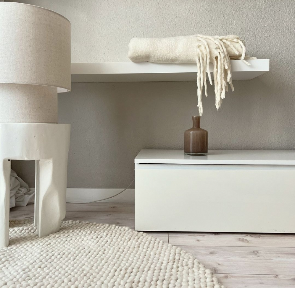 Tapis rond 'Avafors' 120cm - Beige