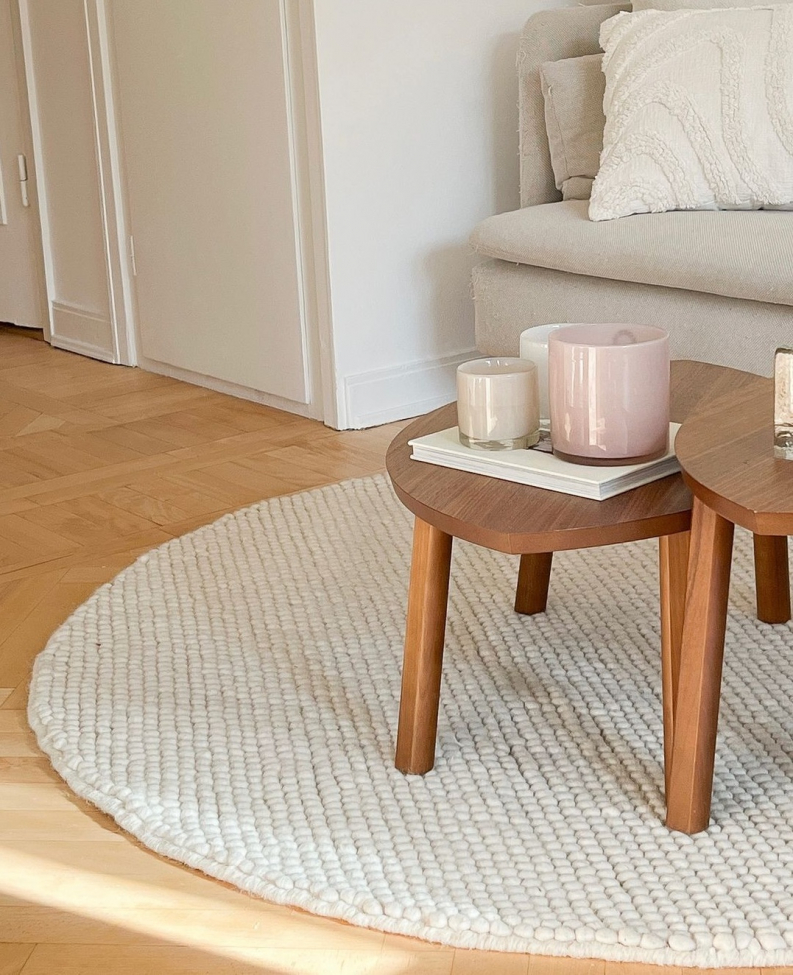 Tapis rond 'Avafors' 240cm - Beige