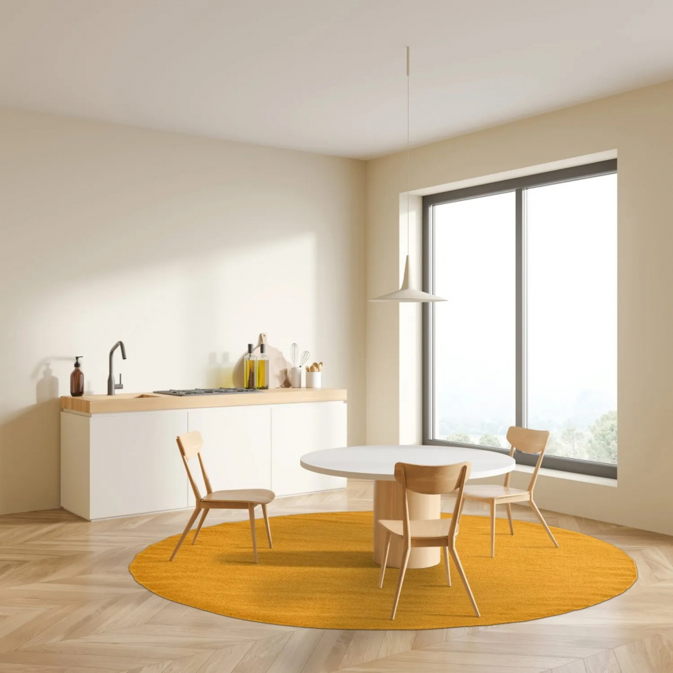 Tapis rond 'Hamilton' 160cm - Safran