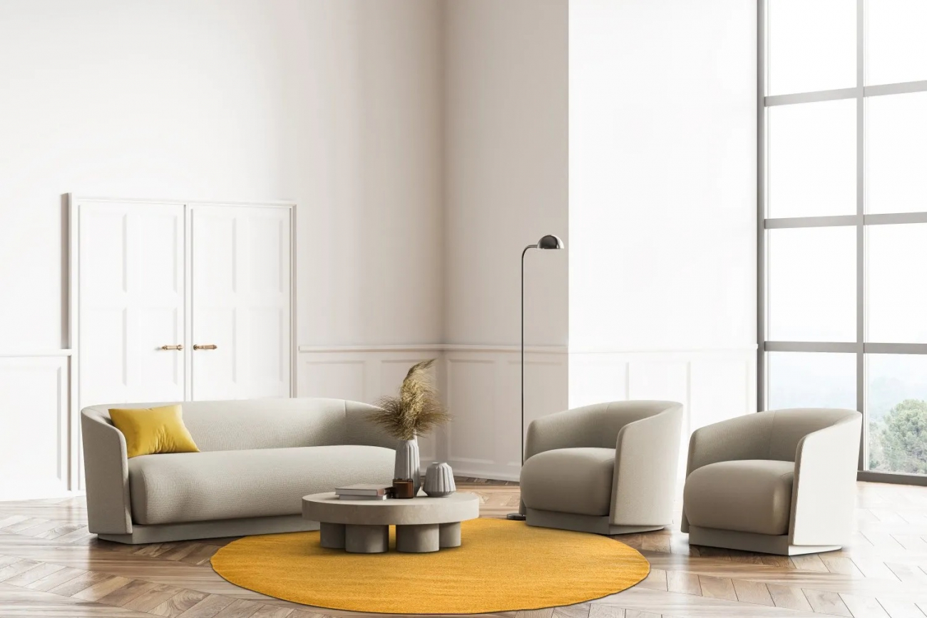 Tapis rond 'Hamilton' 240cm - Safran