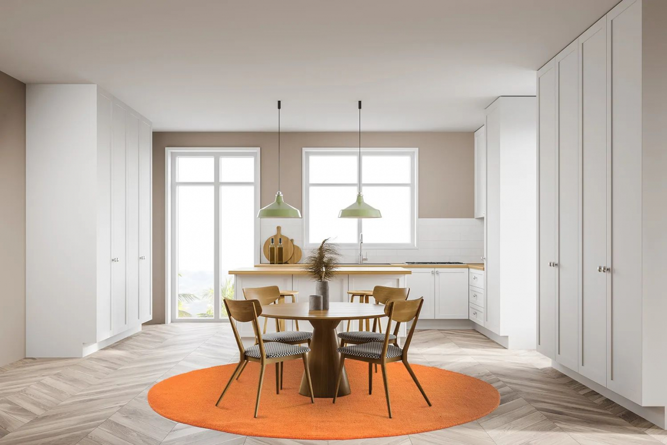 Tapis rond 'Hamilton' 200cm - Écorce d'orange