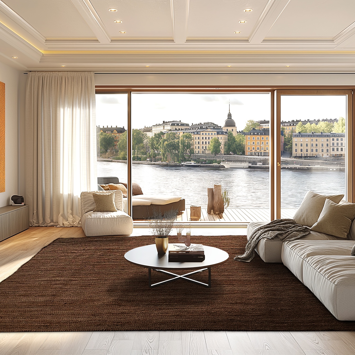 Tapis en jute 'Amasia' - Marron
