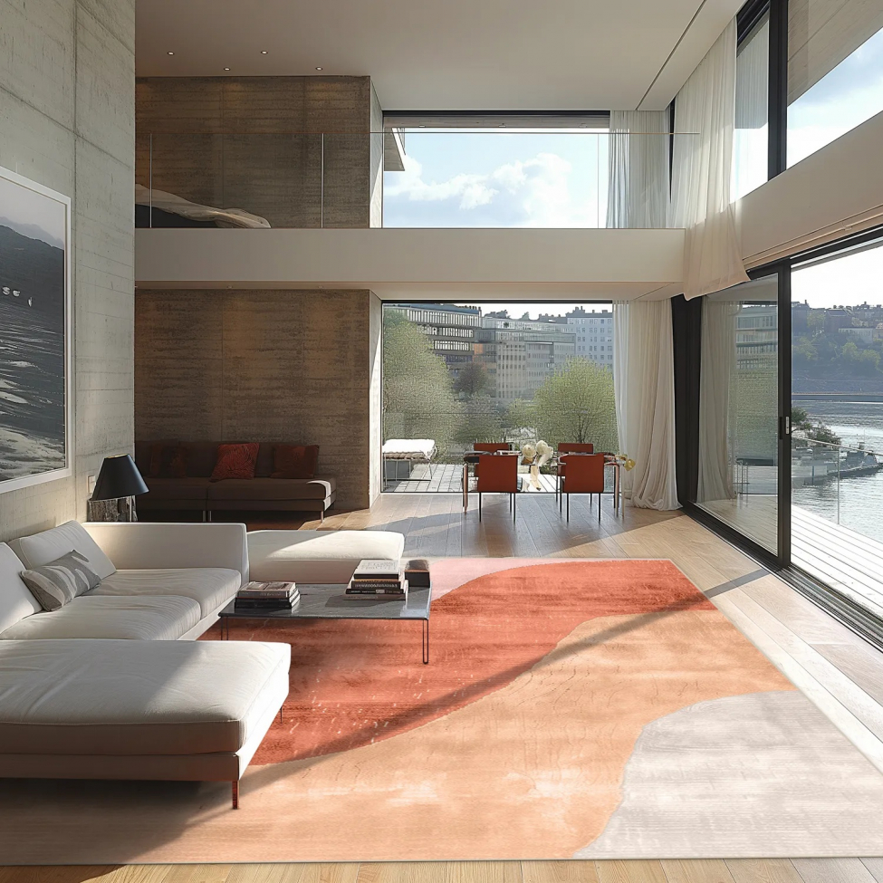 Tapis Wilton 'Barcelona' 240x340cm - Champagne/Orange