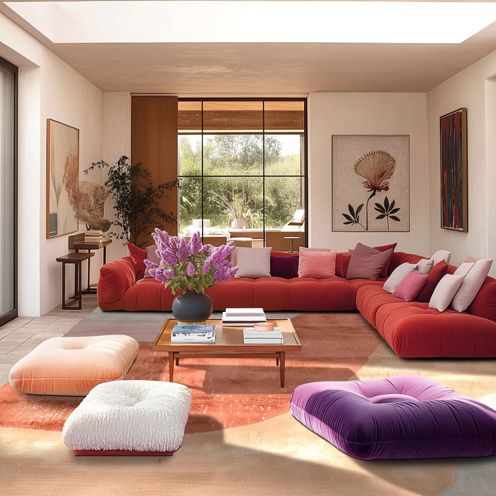 Tapis Wilton 'Barcelona' 240x340cm - Champagne/Orange