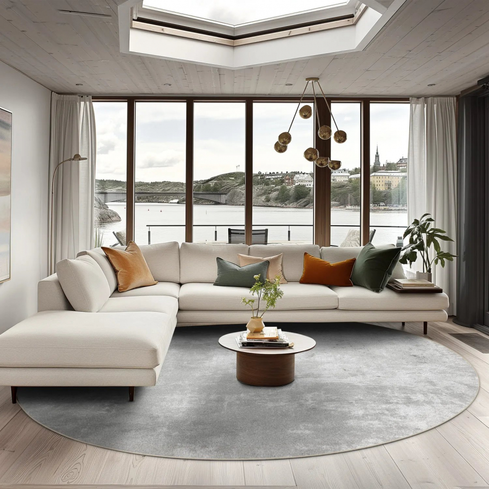 Tapis rond 'Lynton' 240cm - Gris