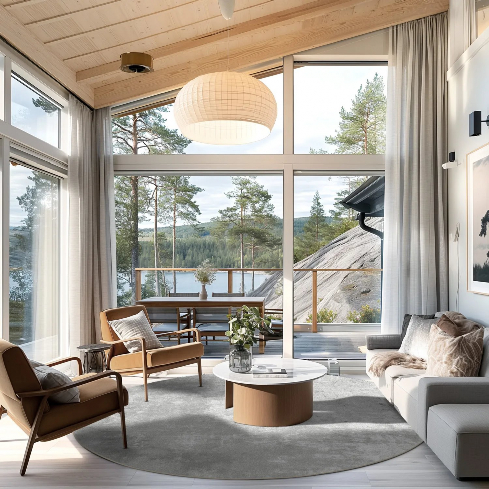 Tapis rond 'Lynton' 240cm - Gris