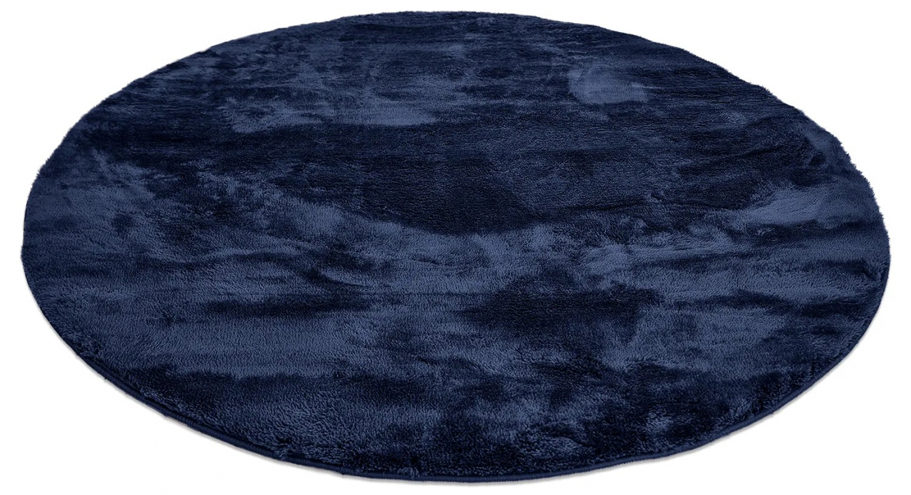 Tapis rond 'Aranga Super Soft' 160cm - Bleu foncé