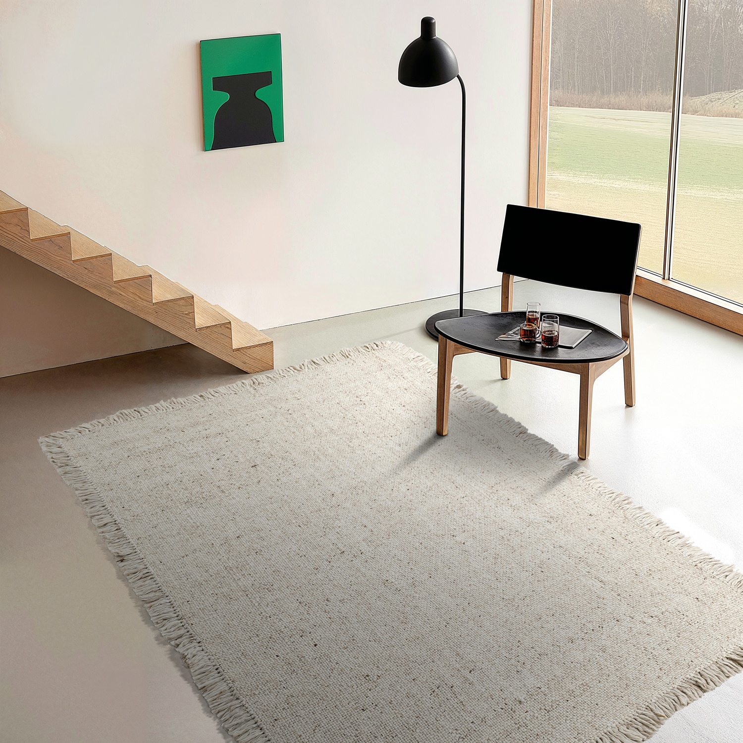 Tapis en laine ' Dalita ' - Beige