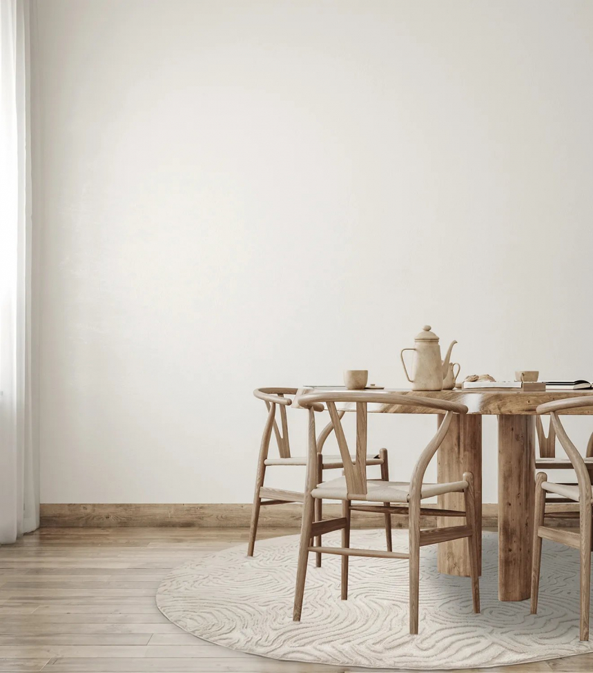 Tapis rond 'Amora' 160cm - Blanc