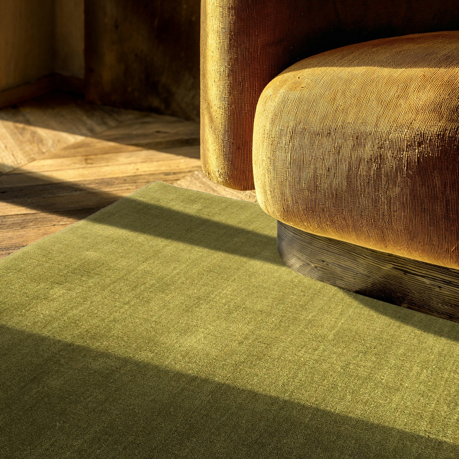 Tapis en laine 'Rozen Handloom Wool Premium' - Vert