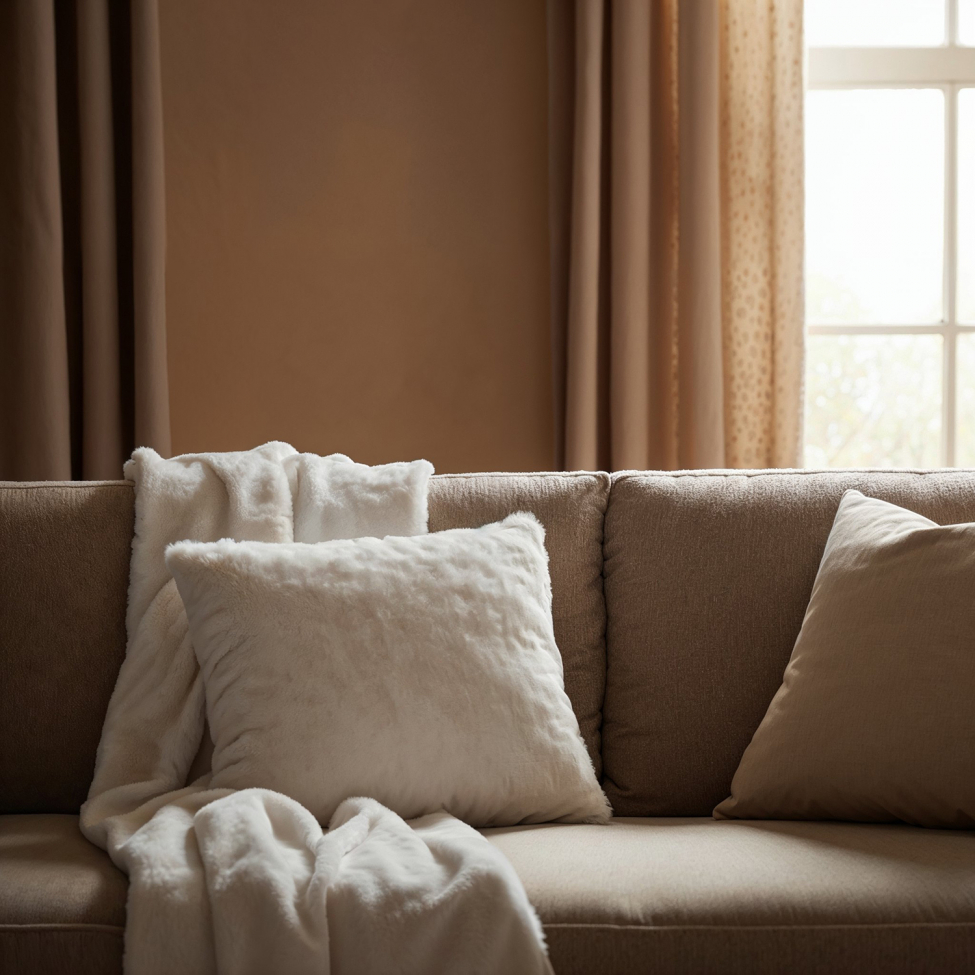 Housse de coussin ' Aranga Super Soft ' 45 x 45 cm - Blanche