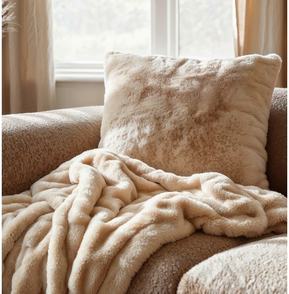 Plaid ' Aranga Bubble Throw ' 130 x 170 cm - Beige