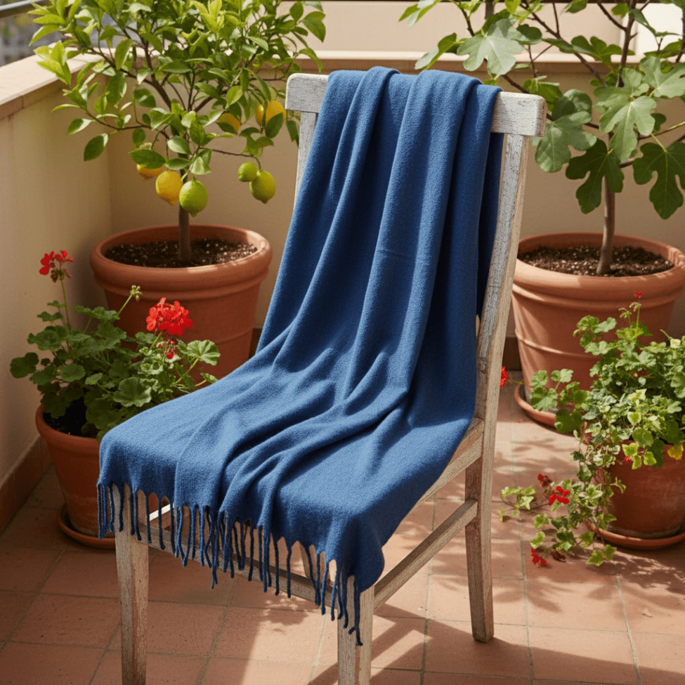 Plaid ' Samantha ' 130 x 170 cm - Bleu marine