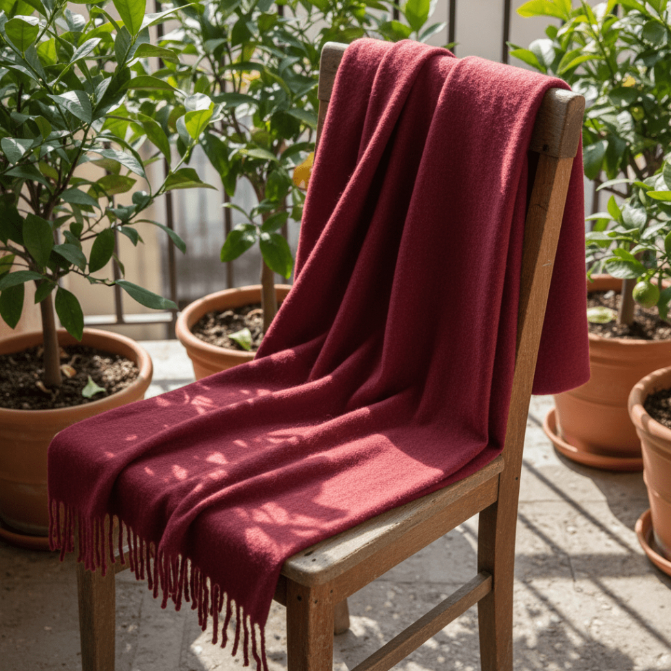 Plaid ' Samantha ' 130 x 170 cm - Rouge foncé