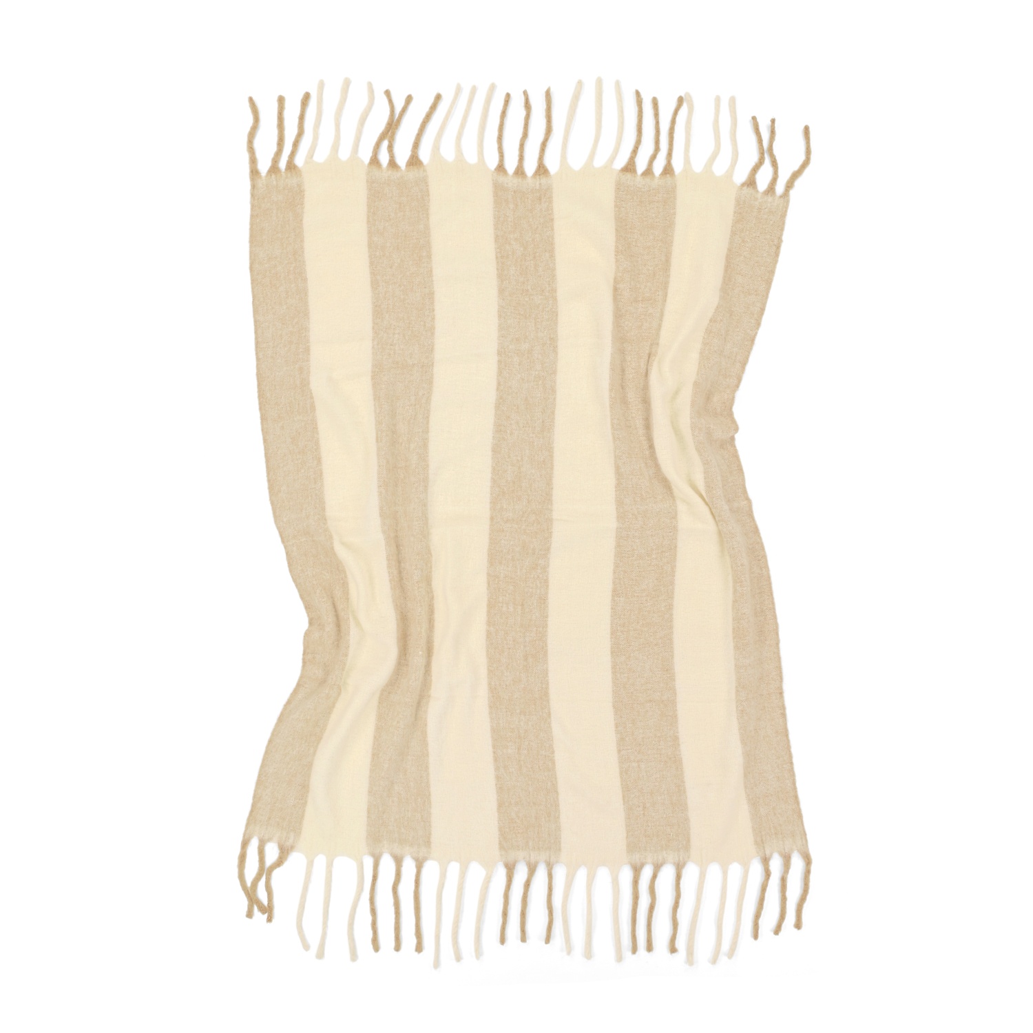 Tapis à carreaux ' Beatriz Stripe ' 130 x 170 cm - Beige/blanc