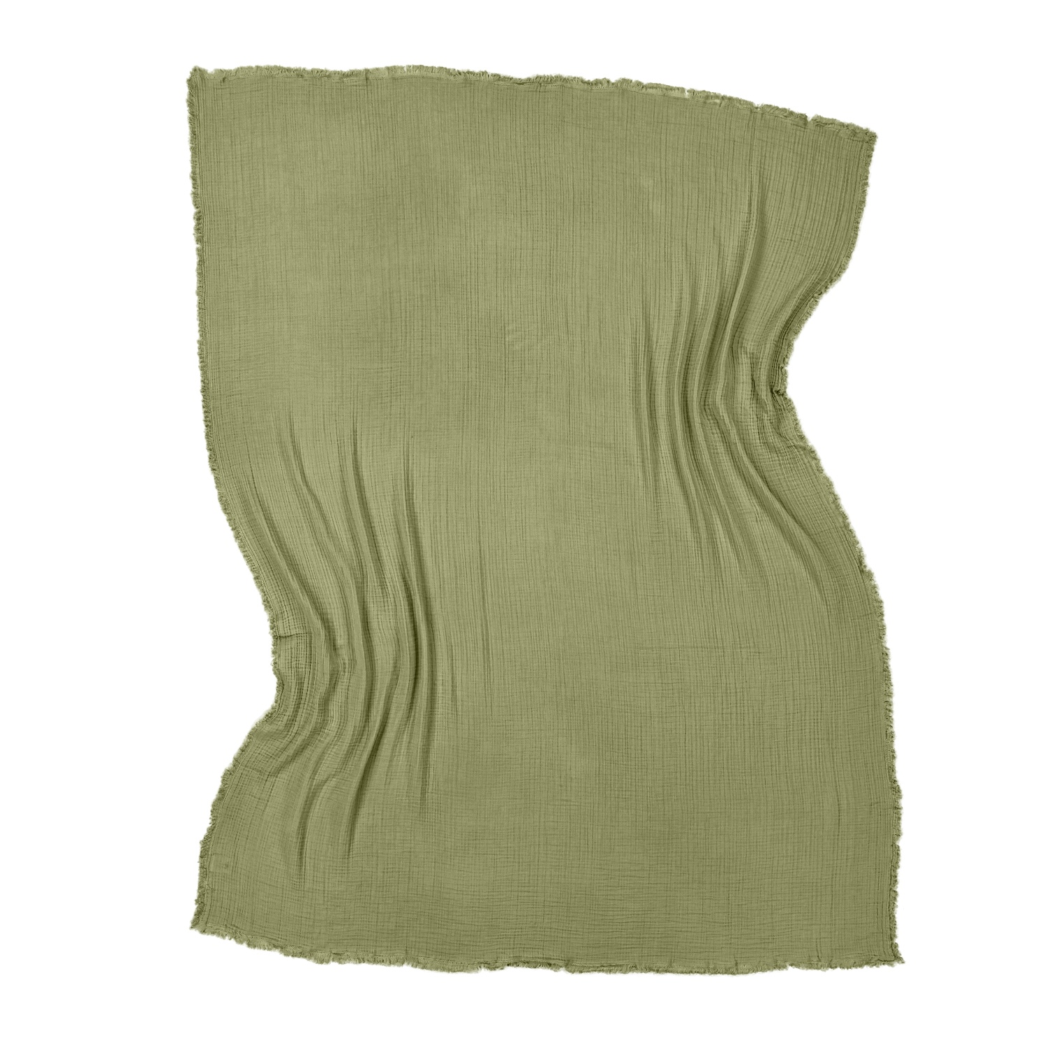 Couverture en mousseline ' Dorena ' 130 x 170 cm - Verte