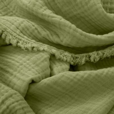 Couverture en mousseline ' Dorena ' 130 x 170 cm - Verte