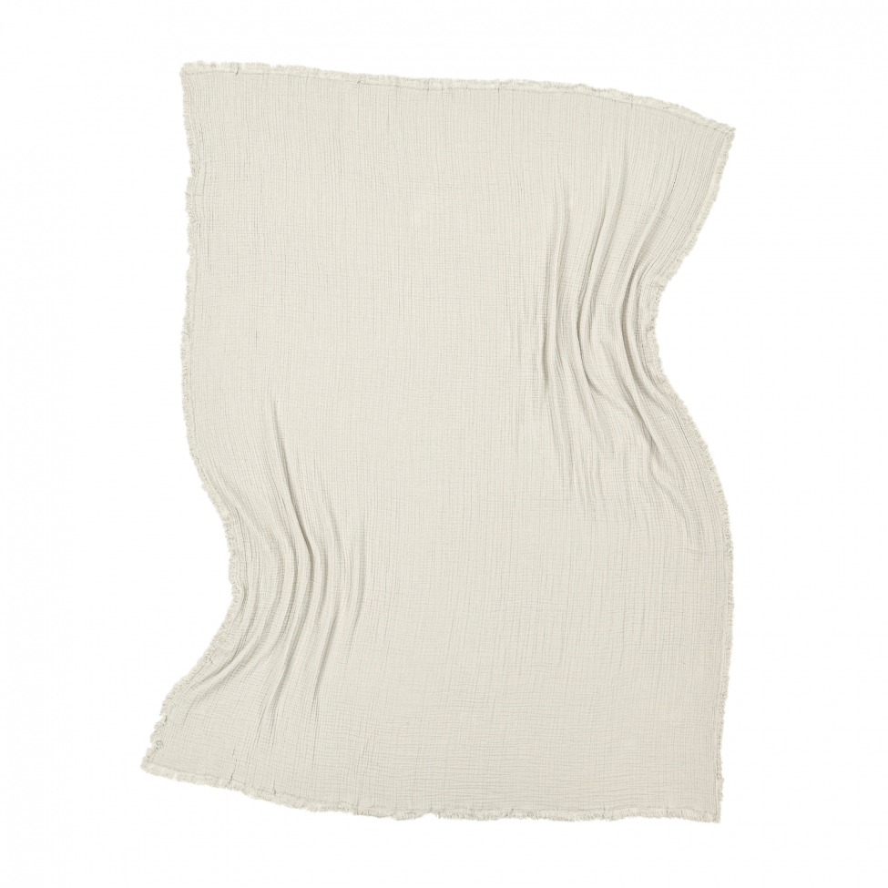 Couverture en mousseline ' Dorena ' 130 x 170 cm - Gris