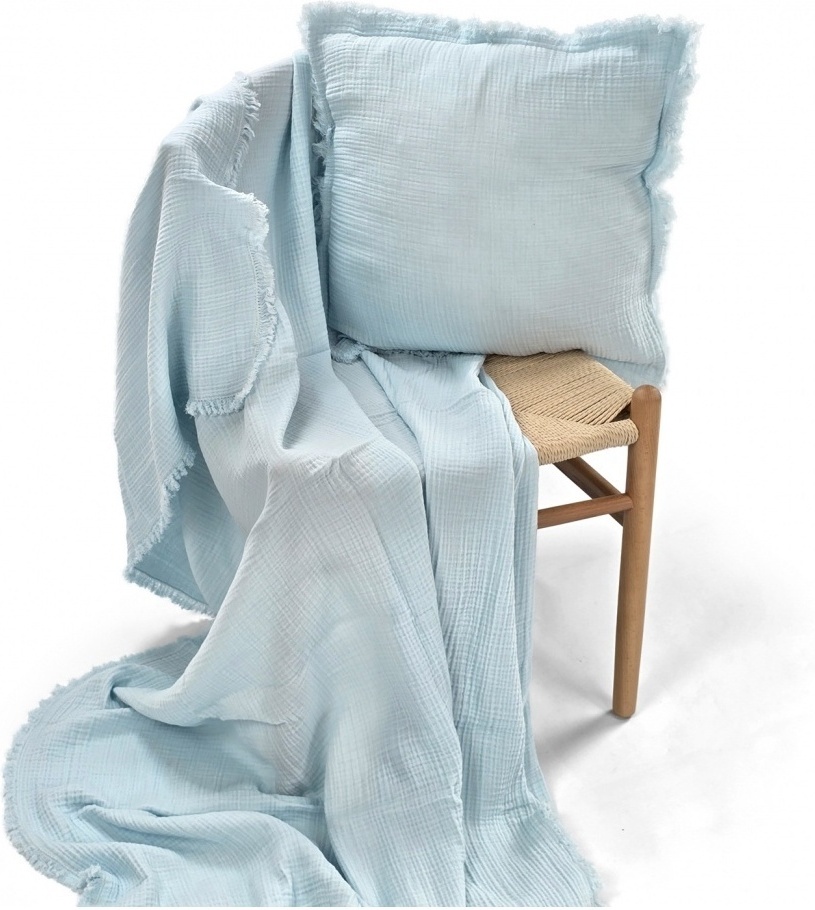 Housse de coussin ' Dorena ' 45 x 45 cm - Bleue