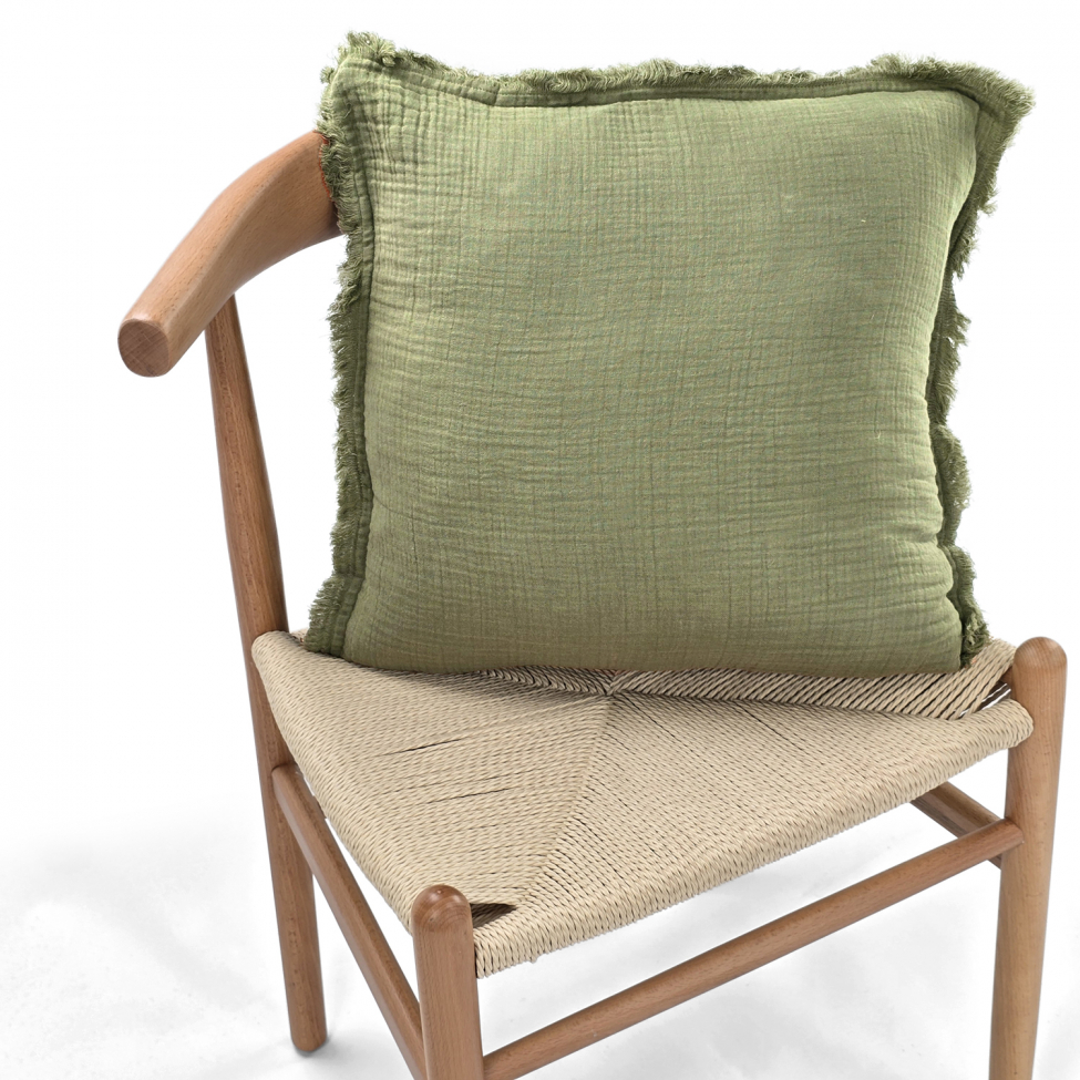 Housse de coussin ' Dorena ' 45 x 45 cm - Verte