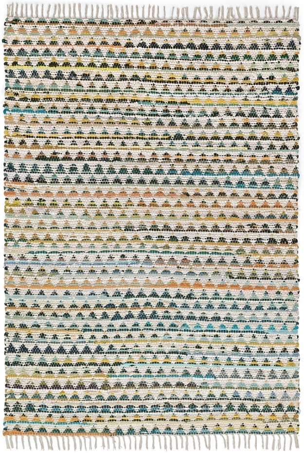 Tapis en chiffons « Lindby » - Multicolore/jaune