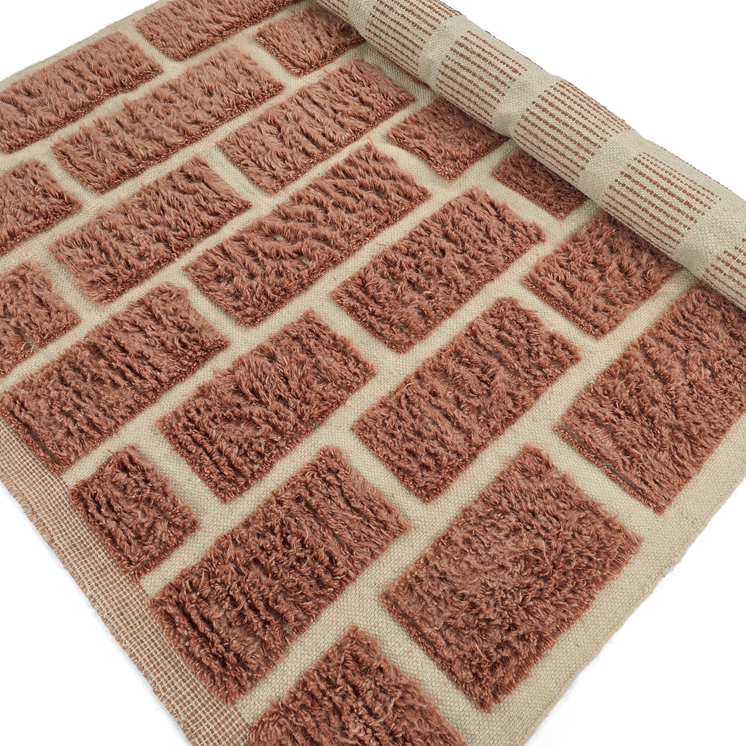Tapis 'Leknes Laine Tissée à la Main' - Terre Cuite