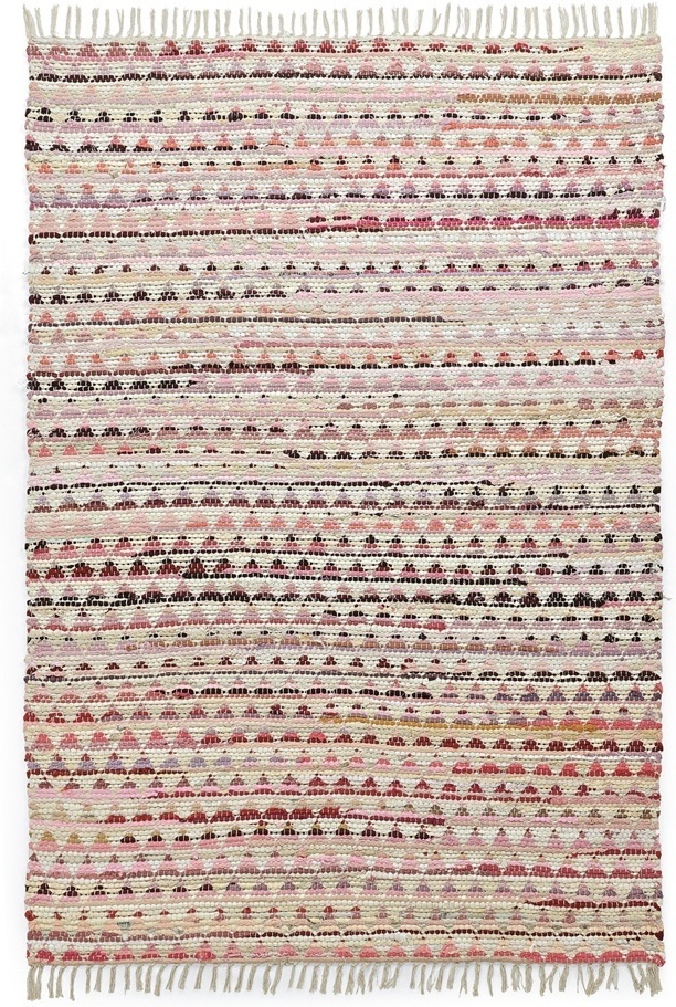 Tapis en chiffons « Lindby » - Multicolore/rose