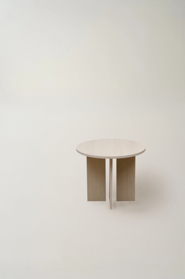 Table basse 'Créme' Ronde 55 cm - Pigment blanc