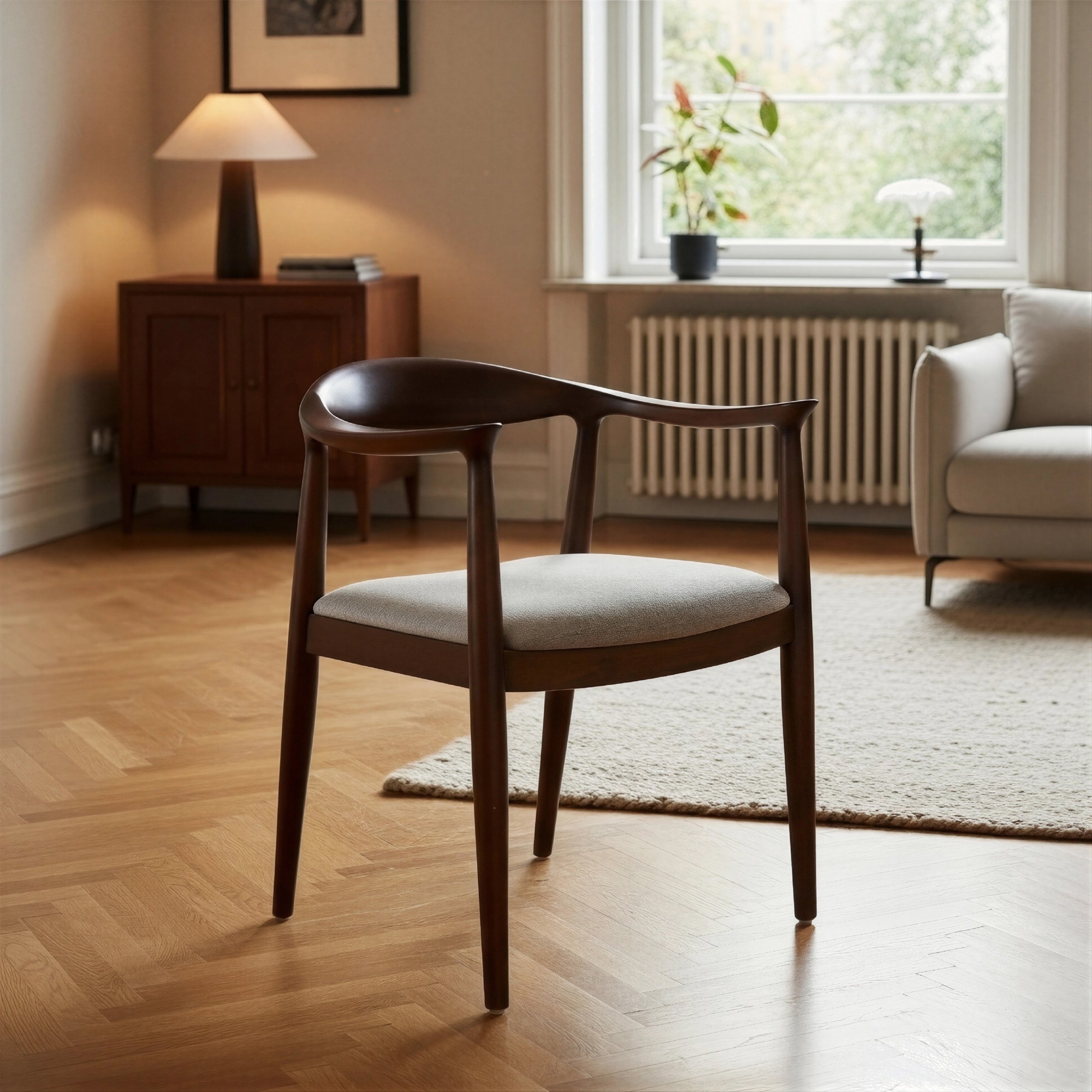 Chaise 'Ask' - Noyer/Gris
