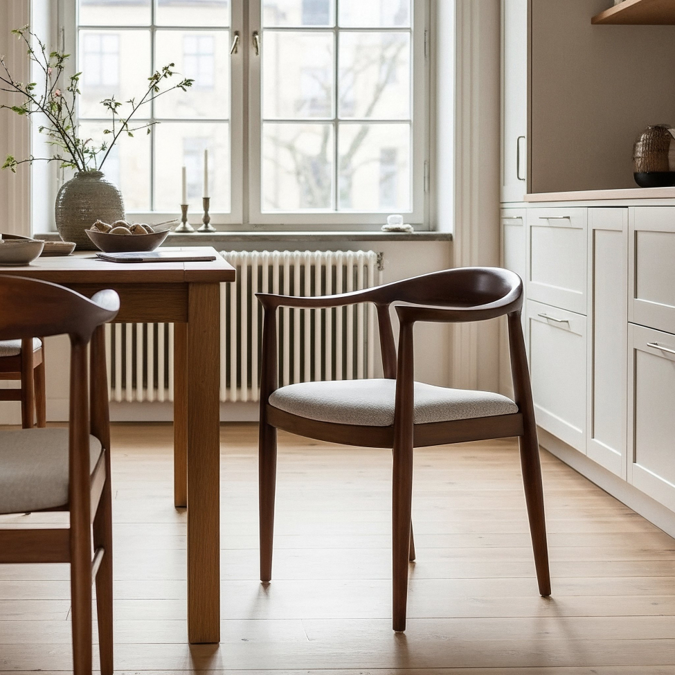 Chaise 'Ask' - Noyer/Gris