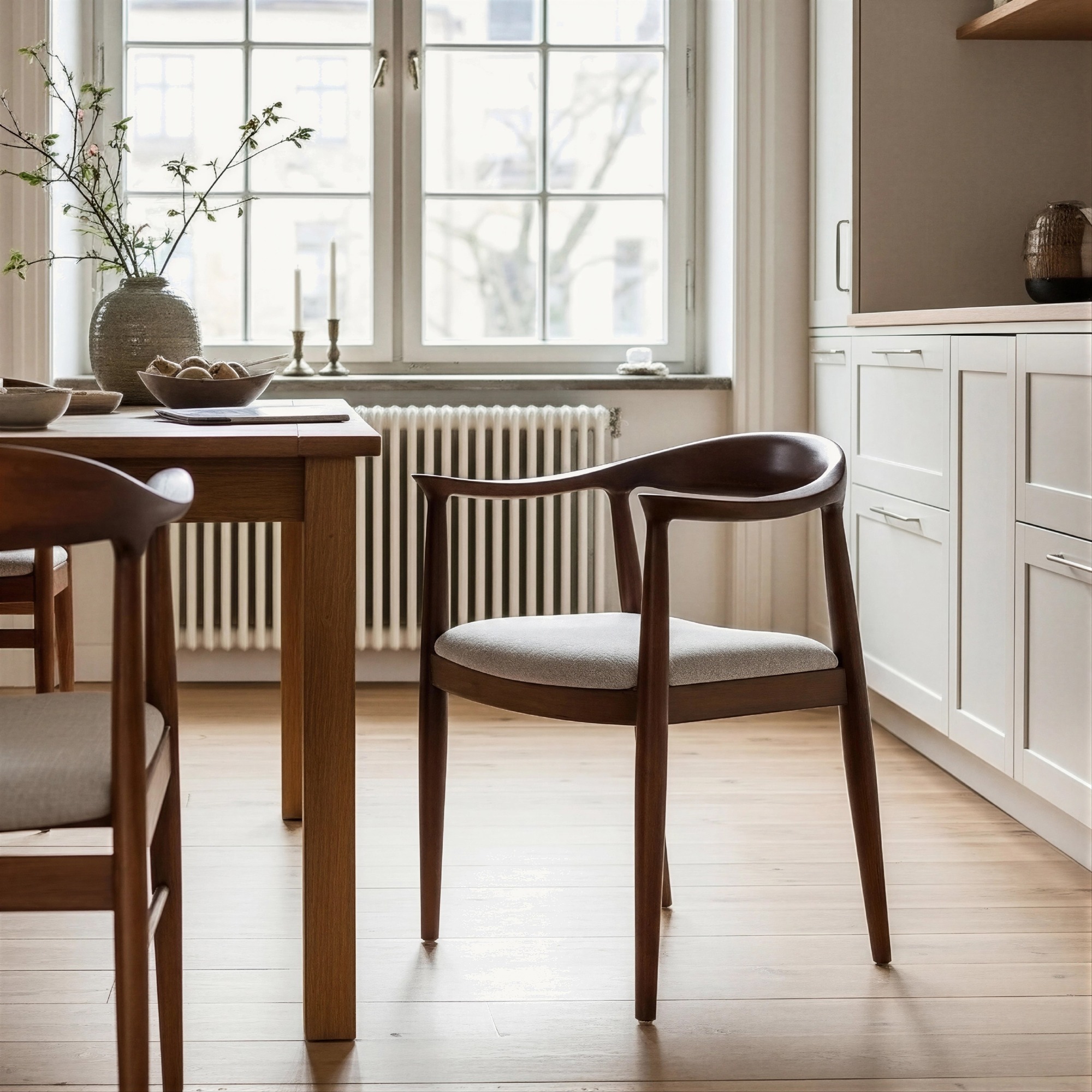 Chaise 'Ask' - Noyer/Gris