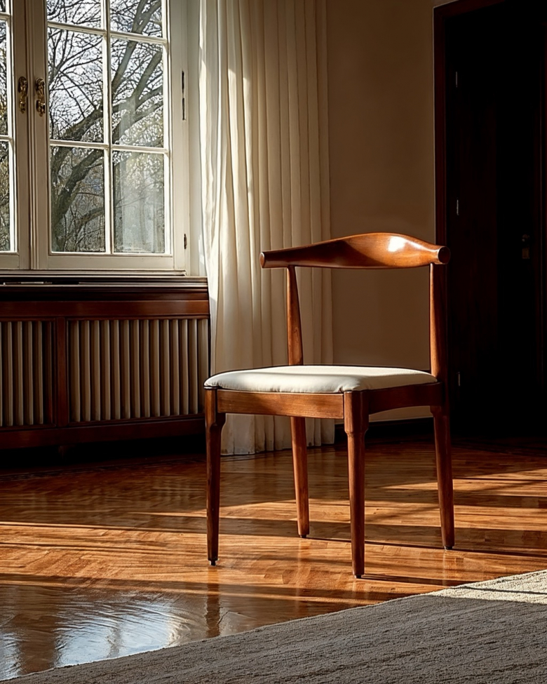 Chaise 'Fager' - Noyer/Beige