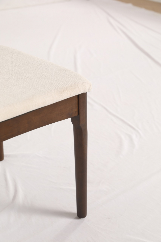 Chaise 'Fager' - Noyer/Beige