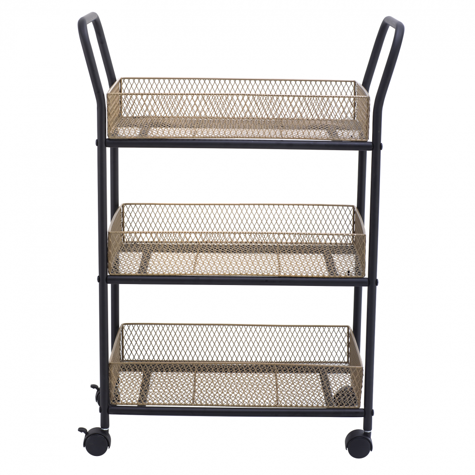 Chariot de cuisine 'Nät' - Noir/Bois