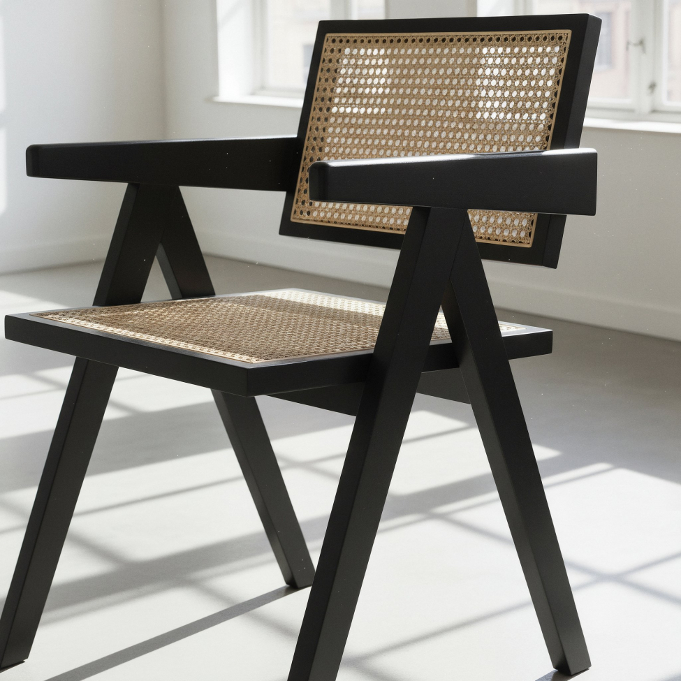 Chaise &agrave; bras 'Rotting' - Noir