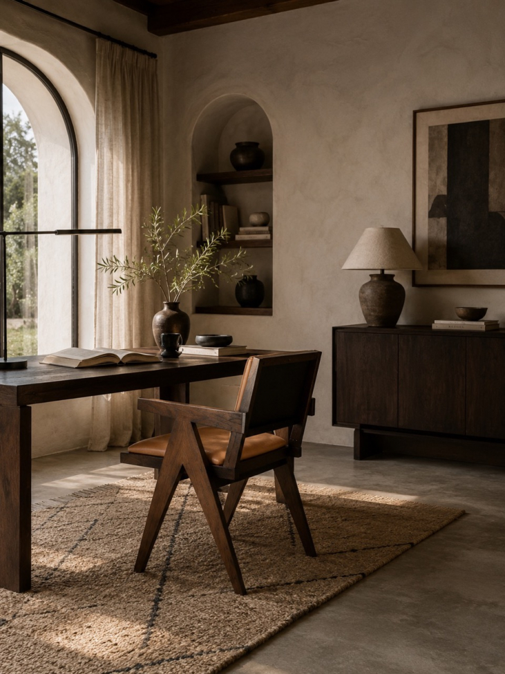 Fauteuil de table 'Jean' - Chêne brun/Marron