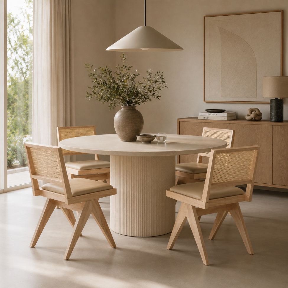 Chaise 'Jean' - Chêne blanchi/Beige