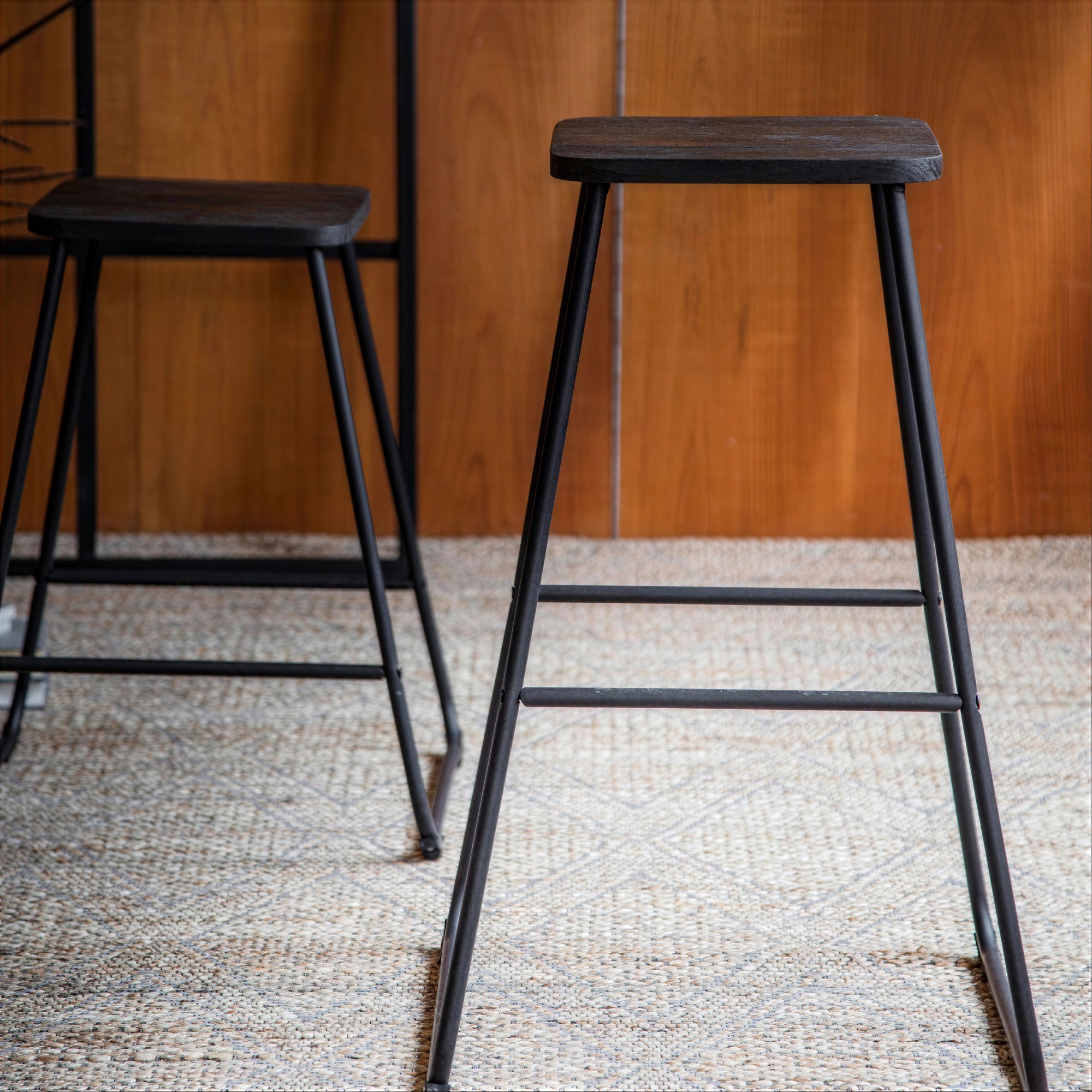Tabouret 'Bor&aring;s' - Brun/Noir