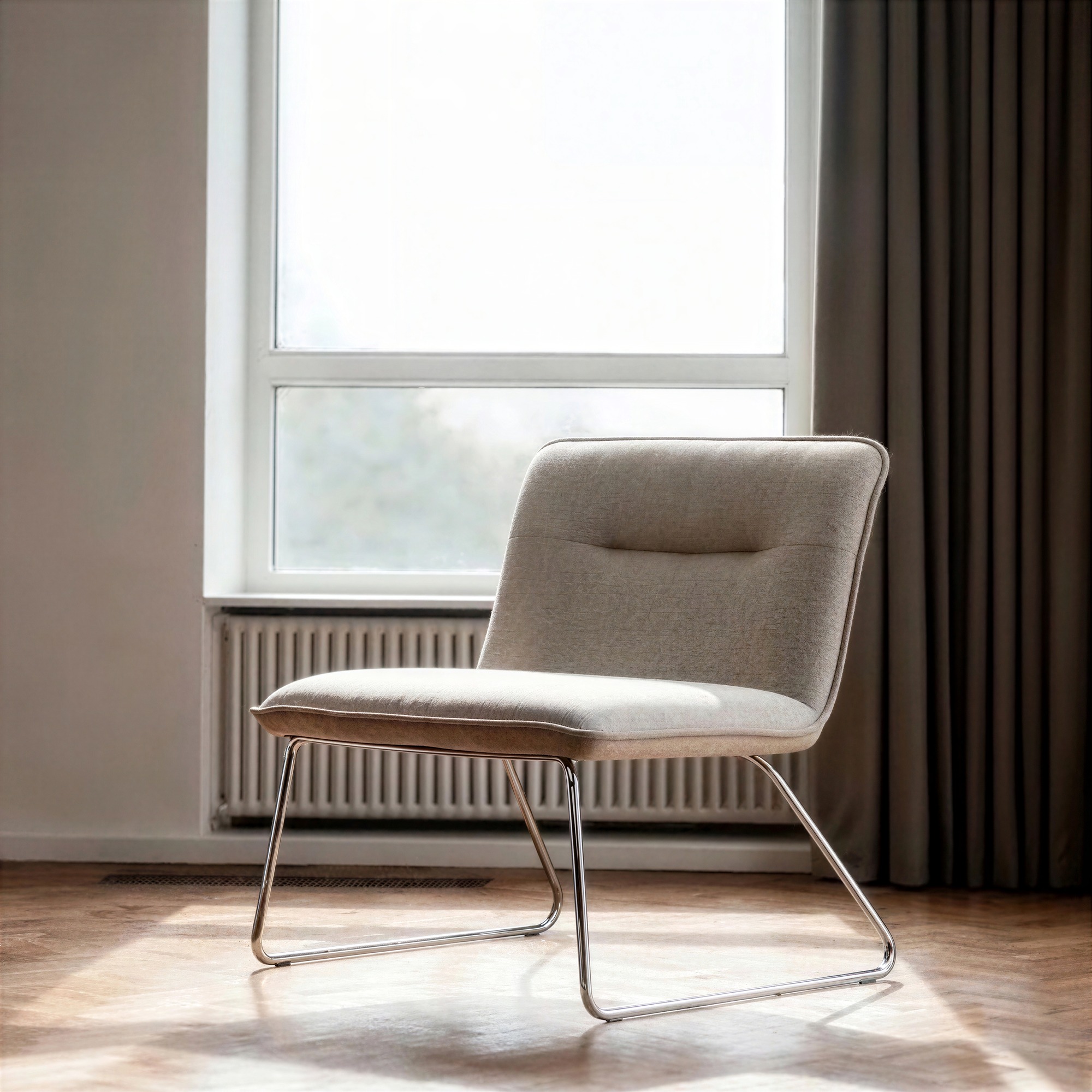 Fauteuil 'Chelsea' - Gris/métal