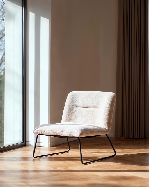 Fauteuil 'Chelsea' - Blanc/Teddy