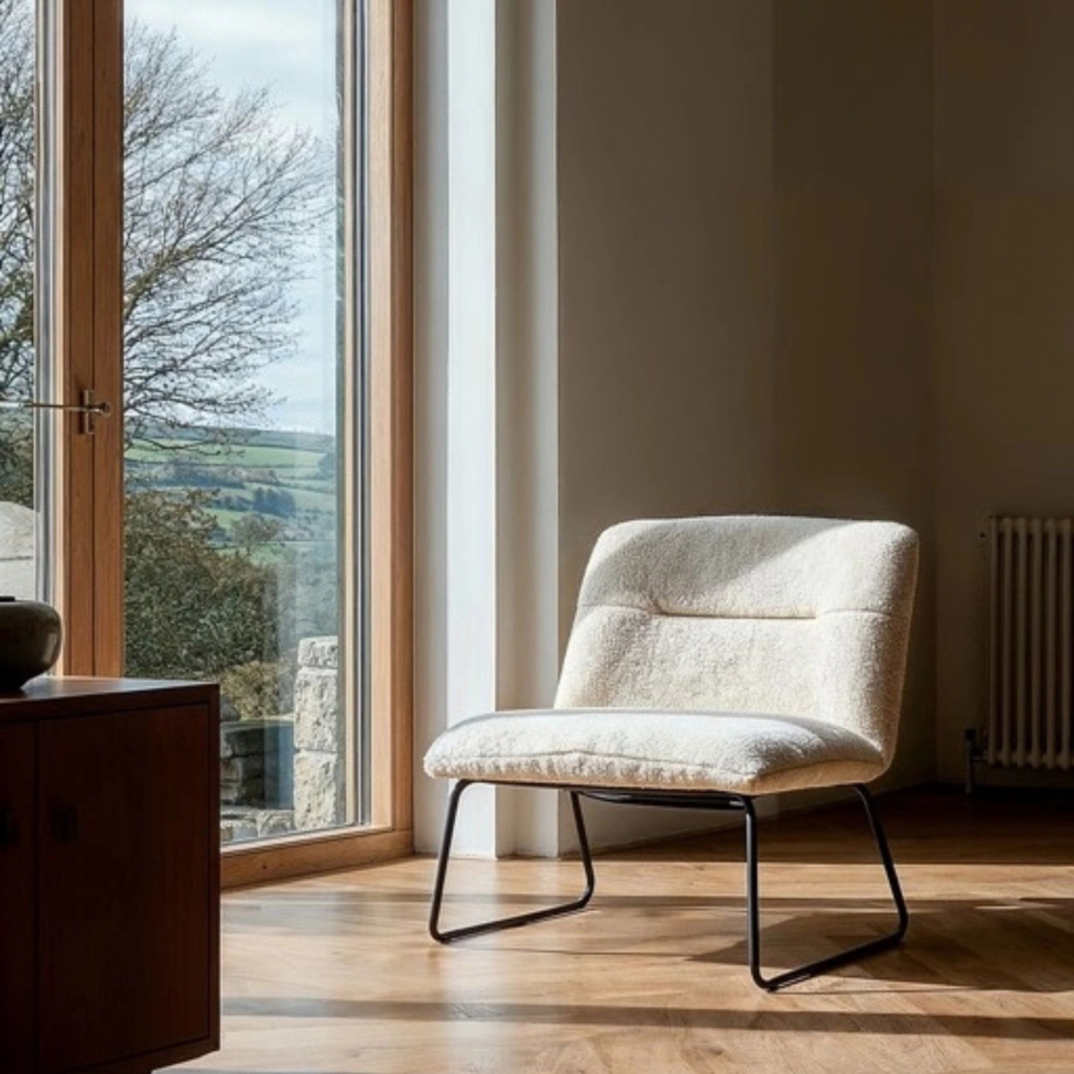 Fauteuil 'Chelsea' - Blanc/Teddy