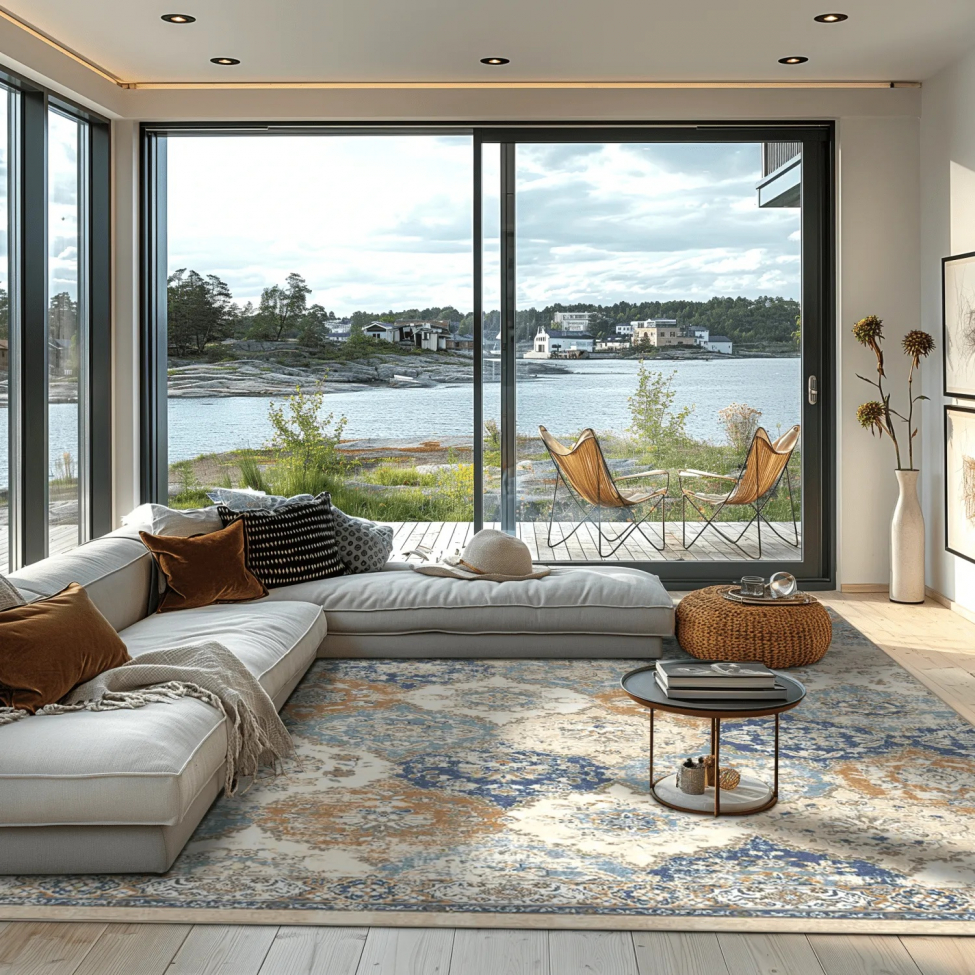 Tapis Wilton 'Bohemia' 160x230cm - Bleu/Multi