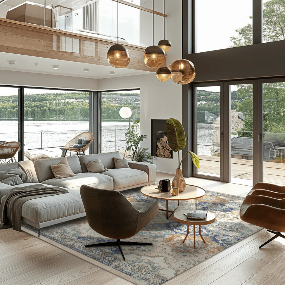 Tapis Wilton 'Bohemia' 160x230cm - Bleu/Multi