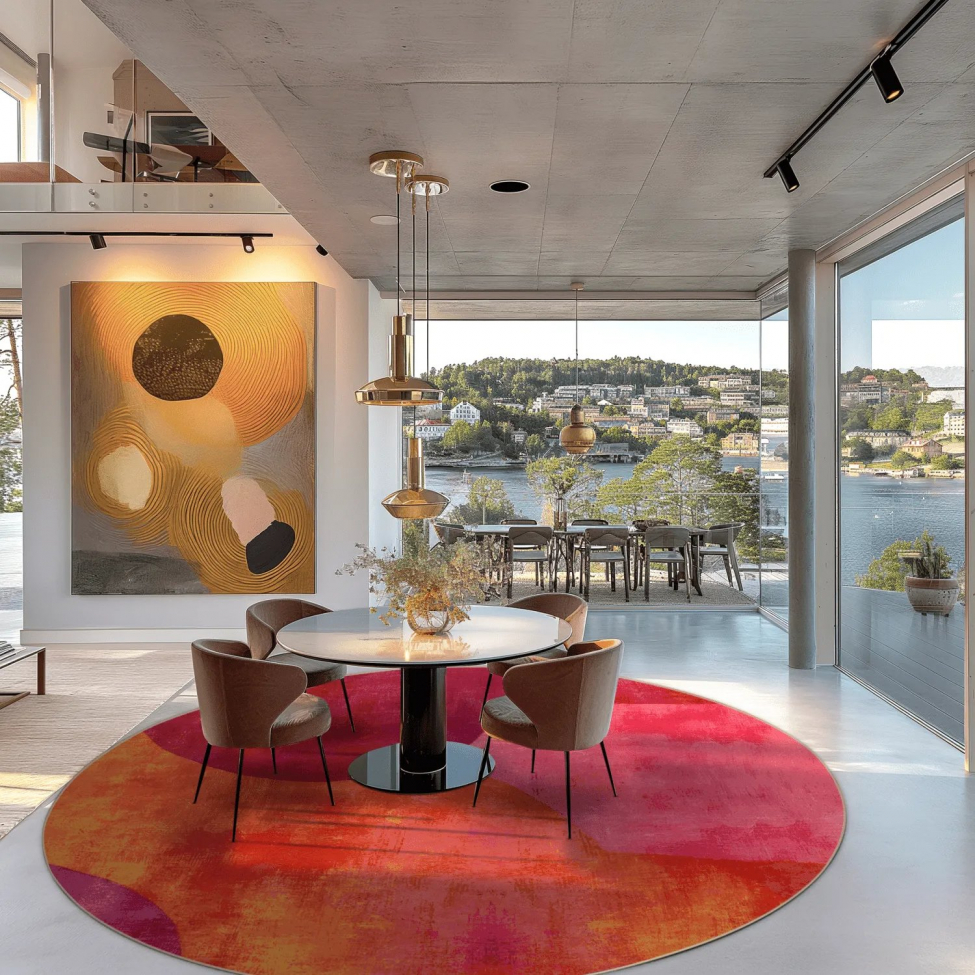 Tapis rond 'Lazio' 200cm - Rose