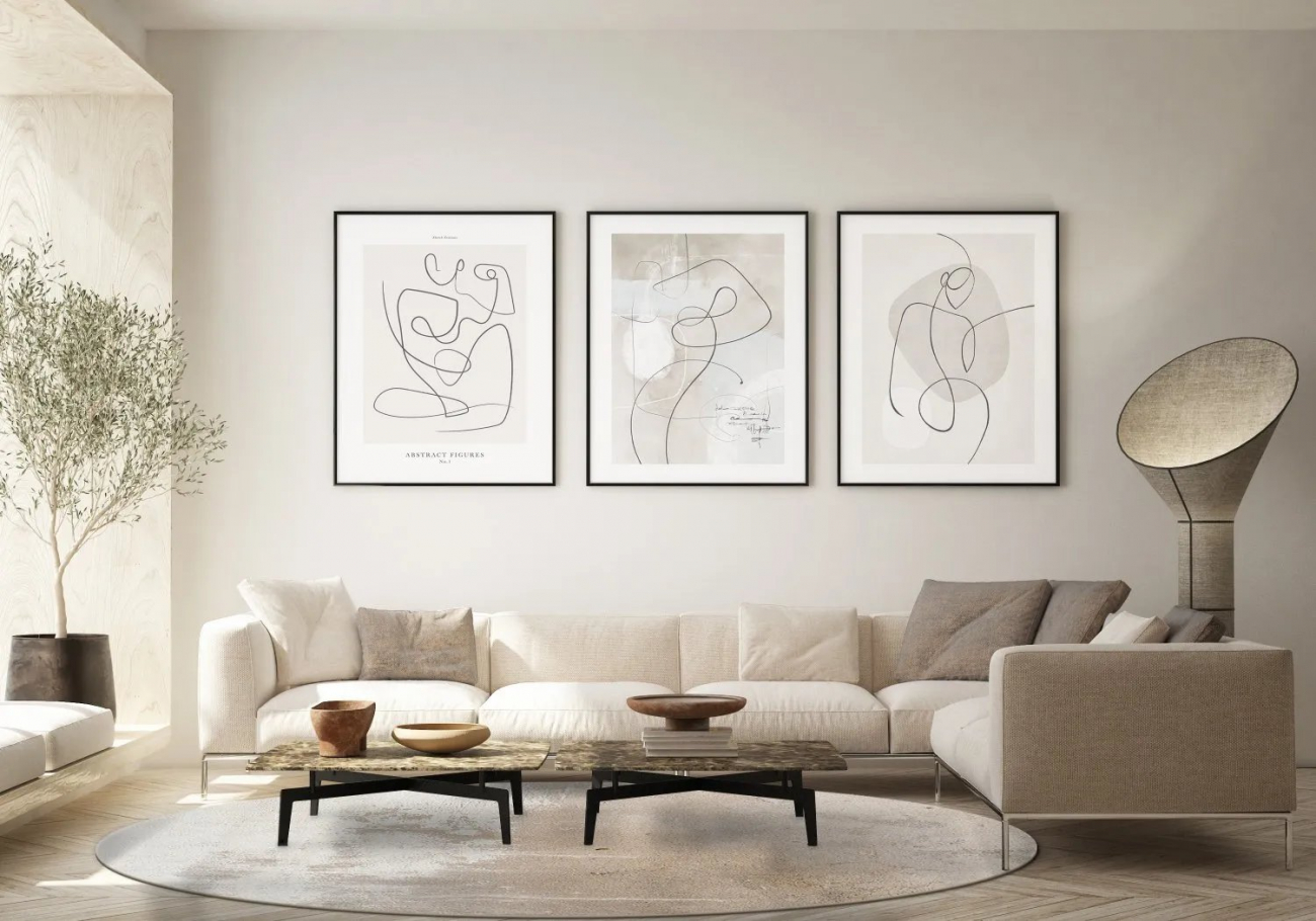 Tapis rond 'Bornos' 200cm - Beige/Gris